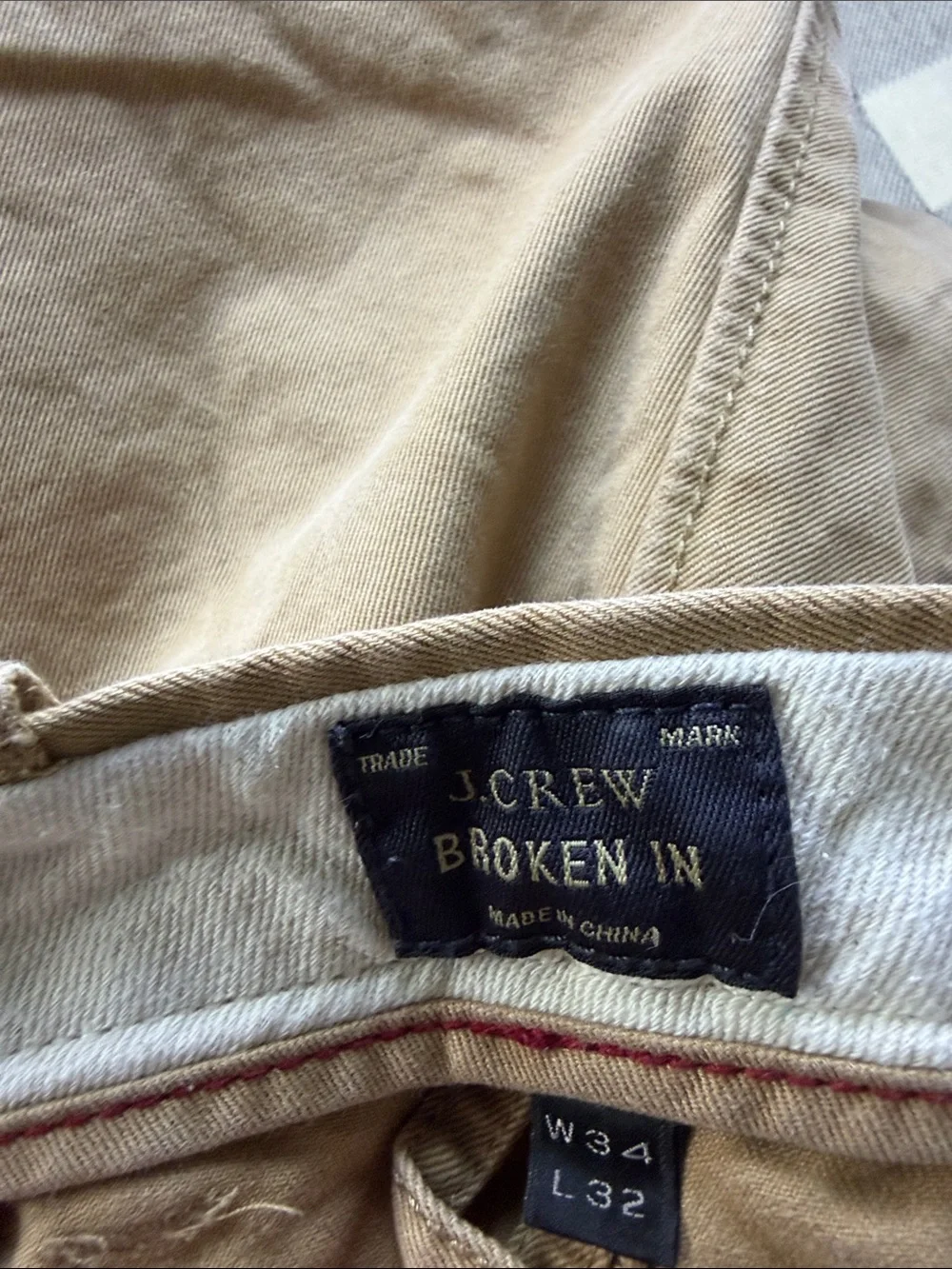 J Crew 770 Broken In Khakis 34x32